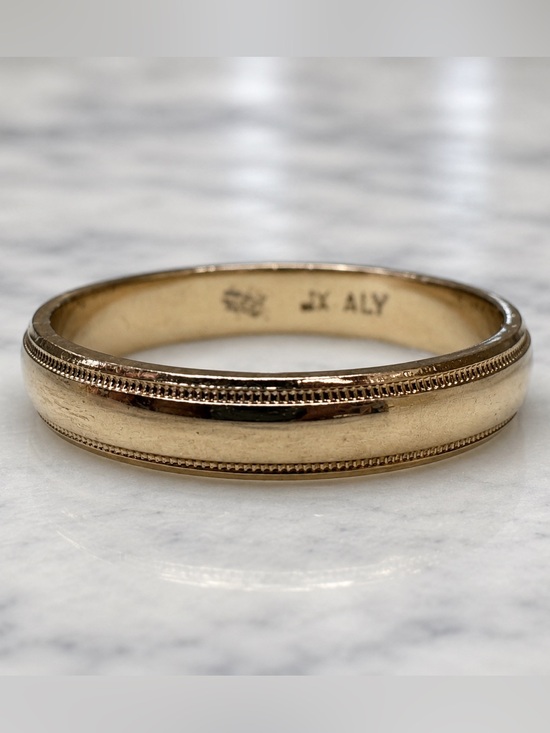 Other - JX ALY Gold Tone Milgrain Wedding Band Ring Size 10.5 Vintage Unisex